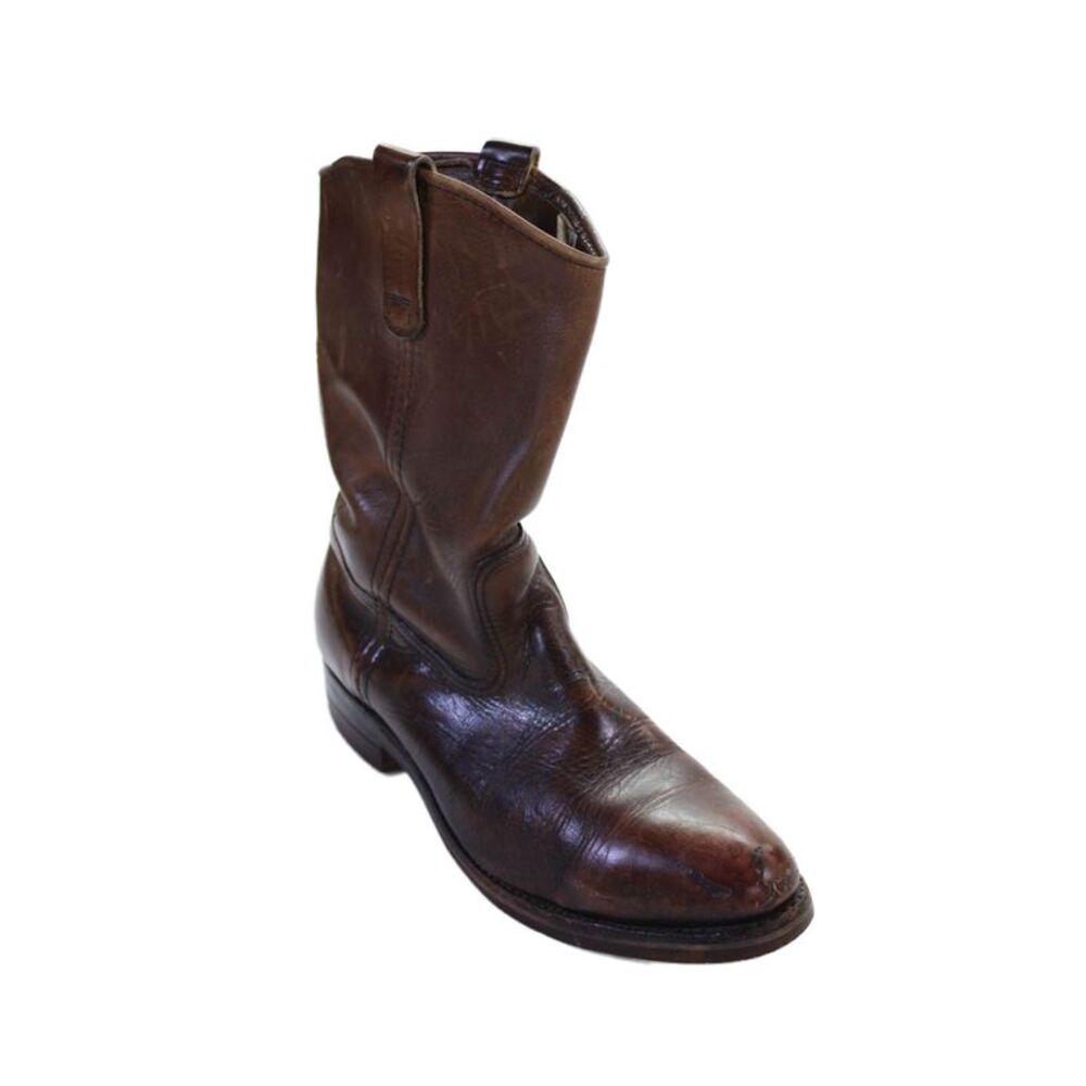 Red Wing Mens Leather Pointed Toe Western Boots Brown Size 8